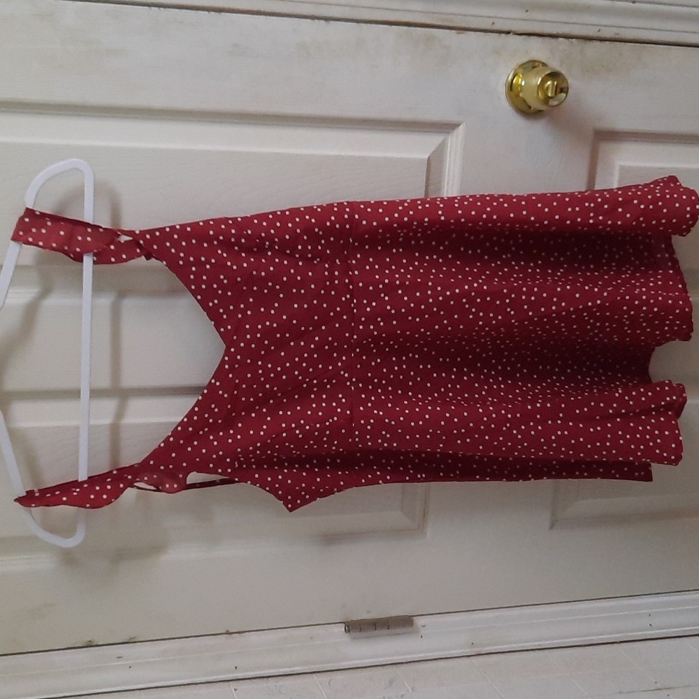 Red and white polka dot cami